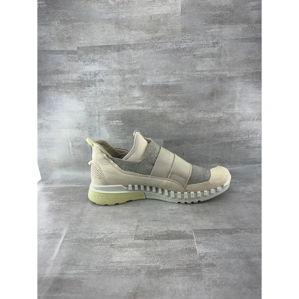 ECCO ST.1 Hybrid Lite Women Beige Grey Leather Suede Slip On Sneakers Size 38